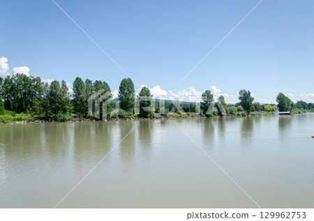 Fraser River at Langley Fort, Canada, BC. Fraser River at Langley Fort, Canada, BC. 129962753