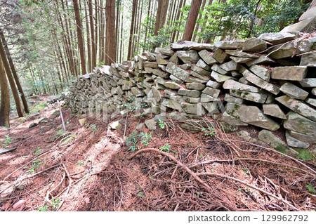 Nagaiwa Castle (Buzen Province), a prefectural historic site in Nakatsu City, Oita Prefecture. Stone walls and enclosures. Nagaiwa Castle (Buzen Province), a prefectural historic site in Nakatsu City, Oita Prefecture. Stone walls and enclosures. 129962792