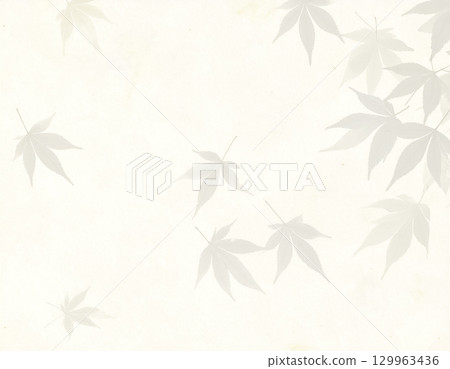 Japanese paper texture image material: Leaf pattern, off-white Japanese paper texture image material: Leaf pattern, off-white 129963436