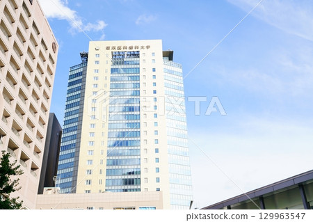 Blue sky and medical university Blue sky and medical university 129963547