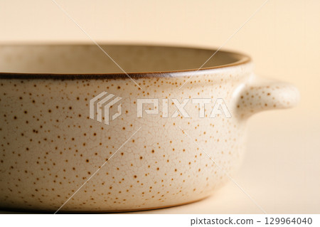 Speckled Stoneware Bowl With Crackle Glaze In Warm Neutrals 129964040