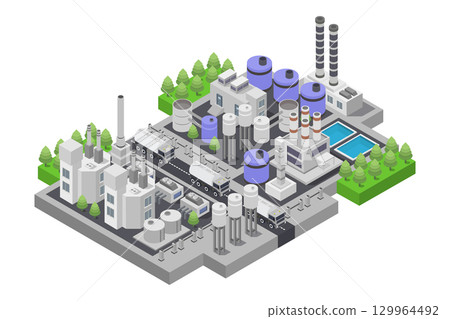 Isometric nuclear power plant Isometric nuclear power plant 129964492