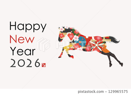 2026 Year of the Horse New Year's Card 129965575