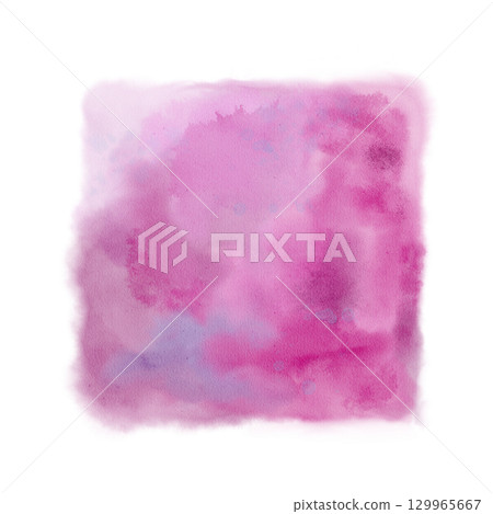 Pink with blue spots is a watercolor painting spot of square shape 129965667