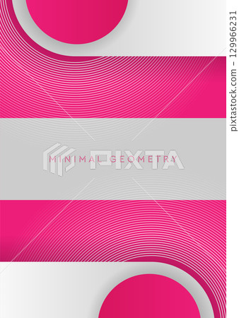 Pink and grey flat minimal geometric abstract flyer design Pink and grey flat minimal geometric abstract flyer design 129966231
