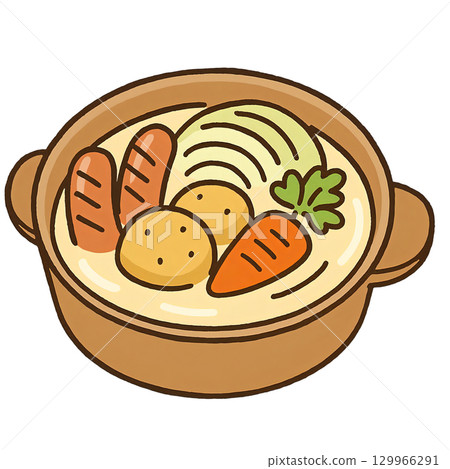 手繪濃湯插圖 129966291