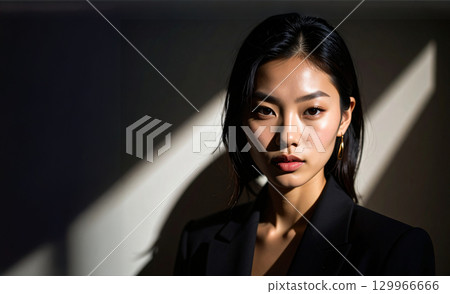 Pensive woman in the light Pensive woman in the light 129966666