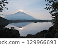 Double Diamond Fuji in summer from Lake Tanuki Tanuki Observatory 129966693