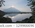 Double Diamond Fuji in summer from Lake Tanuki Tanuki Observatory 129966696