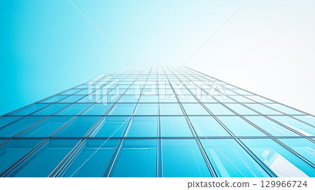 Exterior image of a glass skyscraper looking up Exterior image of a glass skyscraper looking up 129966724