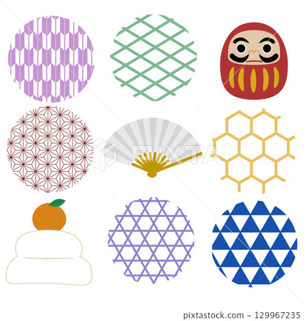 Assortment of Japanese-style patterns Assortment of Japanese-style patterns 129967235