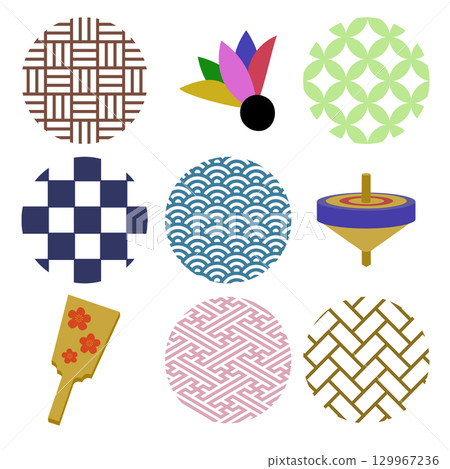 Assortment of Japanese-style patterns Assortment of Japanese-style patterns 129967236