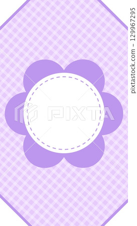 Simple and cute background with checks and flowers 129967295