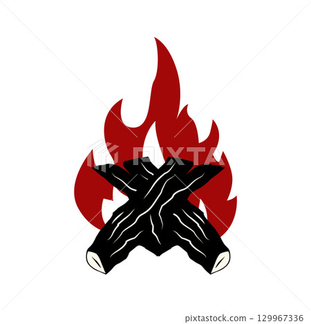 Simple vector outdoor camping logo, wild adventure template with old vintage style 129967336