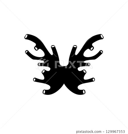 coral logo underwater seaweed plant simple template design marine decoration 129967353