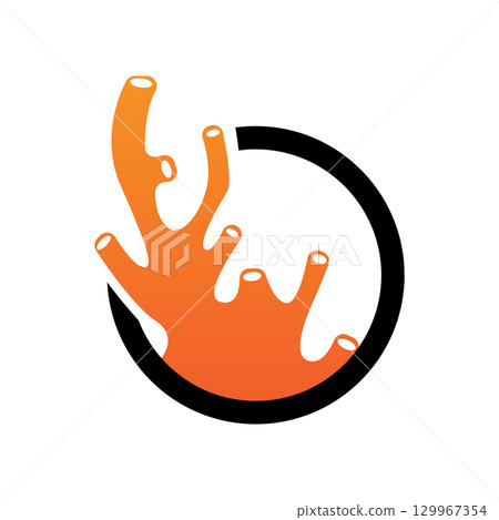 coral logo underwater seaweed plant simple template design marine decoration coral logo underwater seaweed plant simple template design marine decoration 129967354