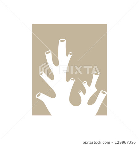 coral logo underwater seaweed plant simple template design marine decoration 129967356