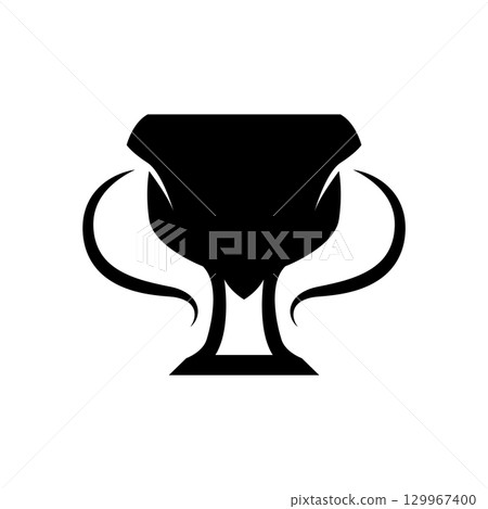 Championship Cup Trophy Logo Illustration Award Winner Template Design 129967400
