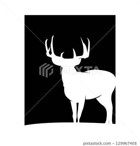 simple black silhouette deer logo vintage design deer forest animal hunter simple black silhouette deer logo vintage design deer forest animal hunter 129967408
