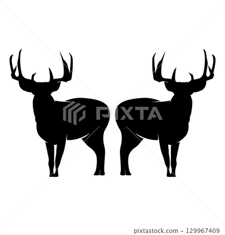 simple black silhouette deer logo vintage design deer forest animal hunter simple black silhouette deer logo vintage design deer forest animal hunter 129967409