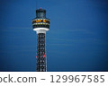 Yokohama Marine Tower illuminated at night near Yamashita Park 129967585