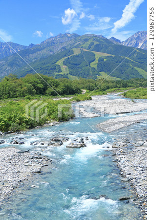 Summer Happo-one seen from the foot of Mt. Hakuba Summer Happo-one seen from the foot of Mt. Hakuba 129967756