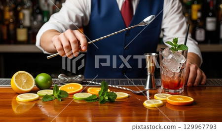 Men making cocktails Men making cocktails 129967793