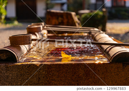 被秋葉環繞的常光寺淨水屋 129967883