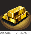 金條的向量插圖，清楚地代表財富和運氣 129967898