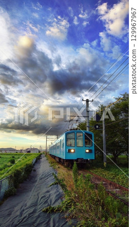 Omi Railway and summer clouds Omi Railway and summer clouds 129967967
