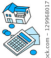 Real estate purchase, mortgage illustration (blue) 129968017