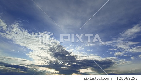 Dramatic Sky with Dynamic Cloud Formations Awe-Inspiring Atmospheric Beauty for Creative Projects 129968253