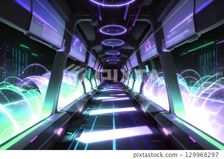 遊戲背景：未來網路空間中的隧道走廊 129968297