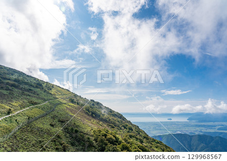 View of Lake Biwa from the observation deck at the Ibukiyama Driveway parking lot in Sekigahara Town, Gifu Prefecture View of Lake Biwa from the observation deck at the Ibukiyama Driveway parking lot in Sekigahara Town, Gifu Prefecture 129968567