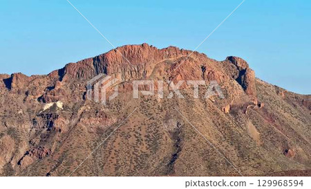 Breathtaking and stunning Rocky Mountain landscape featuring vibrant desert flora in an arid region Breathtaking and stunning Rocky Mountain landscape featuring vibrant desert flora in an arid region 129968594
