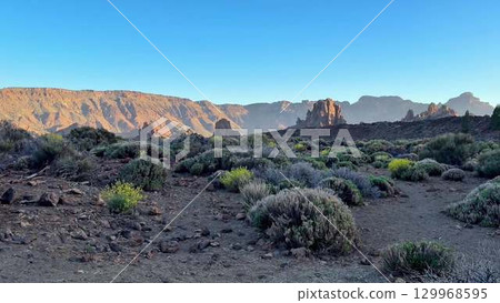 The Stunning and Dramatic Landscape of Teide National Park located in beautiful Tenerife The Stunning and Dramatic Landscape of Teide National Park located in beautiful Tenerife 129968595