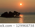 Sunset over Lake Shinji Island 129968738
