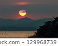Sunset at Lake Shinji 129968739