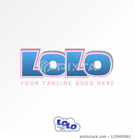 Logo design graphic concept creative premium vector stock image top sell text Lolo funny font shadow children family brand graffiti effect poster word 129968962