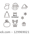 Christmas illustration set (line) 129969021