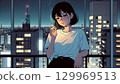 一個女人抽煙 129969513