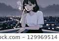 一個女人抽煙 129969514