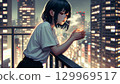 一個女人抽煙 129969517