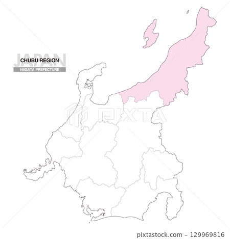 日本中部地區新潟縣地圖（含縣界）01 129969816