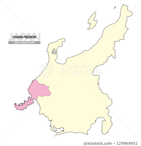 日本中部地區福井縣地圖無縣界 02 129969952