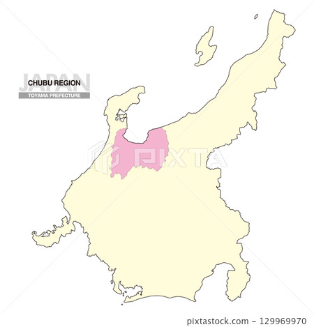 日本地圖中部地區富山縣無縣界 02 129969970