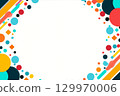 A pop and fun frame background with colorful confetti flying in red, yellow, and light blue circles and squares for celebrations 129970006