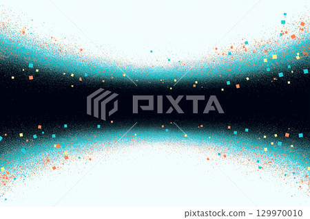 A pop and fun frame background with colorful confetti flying in red, yellow, and light blue circles and squares for celebrations 129970010