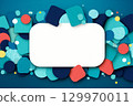A pop and fun frame background with colorful confetti flying in red, yellow, and light blue circles and squares for celebrations 129970011