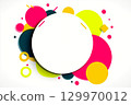 A pop and fun frame background with colorful confetti flying in red, yellow, and light blue circles and squares for celebrations 129970012